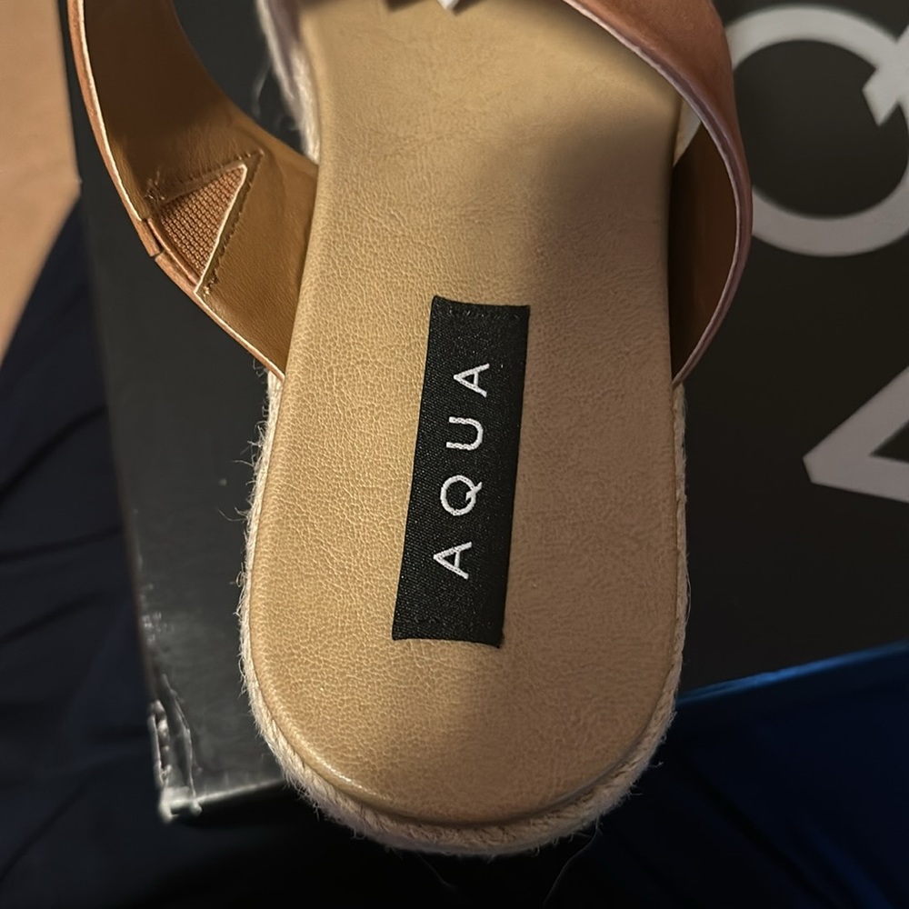 Aqua Women's Ayden Platform Espadrille Slide Sandals - Picture 2 of 4